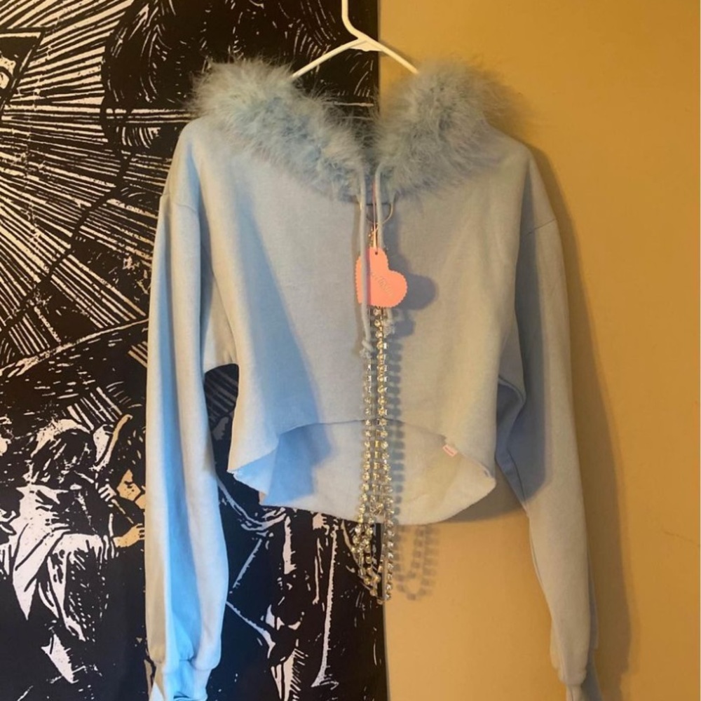 Dollskill bling and fur hoodie xs